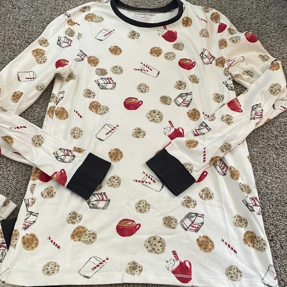 Burt's Bees White Cookie Print Pajama Set - Picture 2 of 6